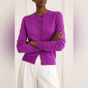 Lord & Taylor 100% Cashmere Dark Magenta Cardigan Sz M